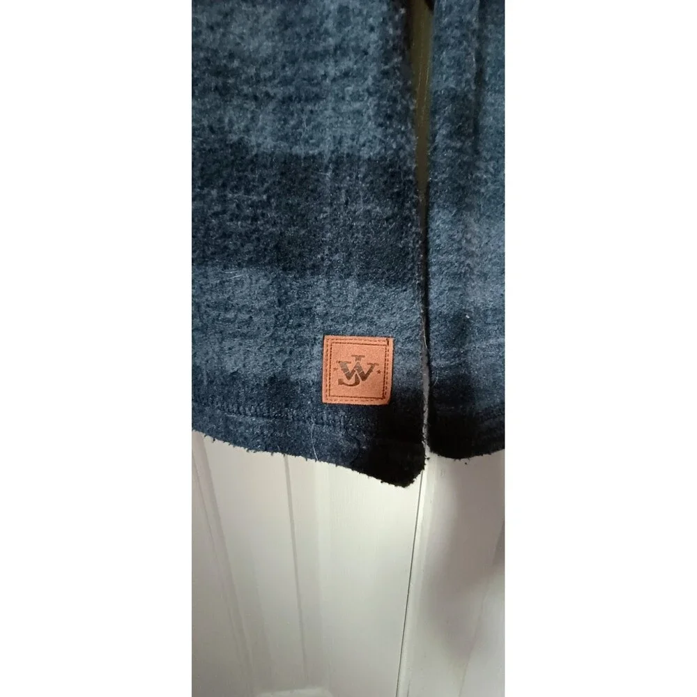 John Wayne Blue Flannel Plaid Jacket Wool Mens Size Large Vintage - Picture 2 of 4